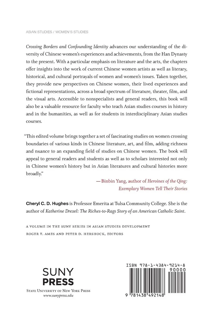 Rückseite: 9781438492148 | Crossing Boundaries and Confounding Identity | Cheryl C. D. Hughes