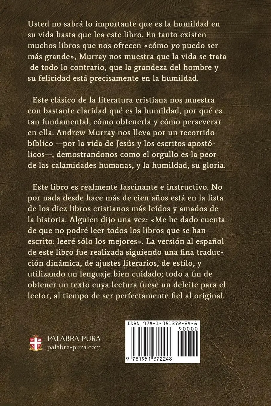 Rückseite: 9781951372248 | La humildad (La belleza de la santidad) | Andrew Murray | Taschenbuch