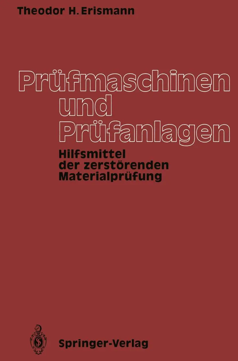 Cover: 9783642502248 | Prüfmaschinen und Prüfanlagen | Theodor H. Erismann | Taschenbuch | x