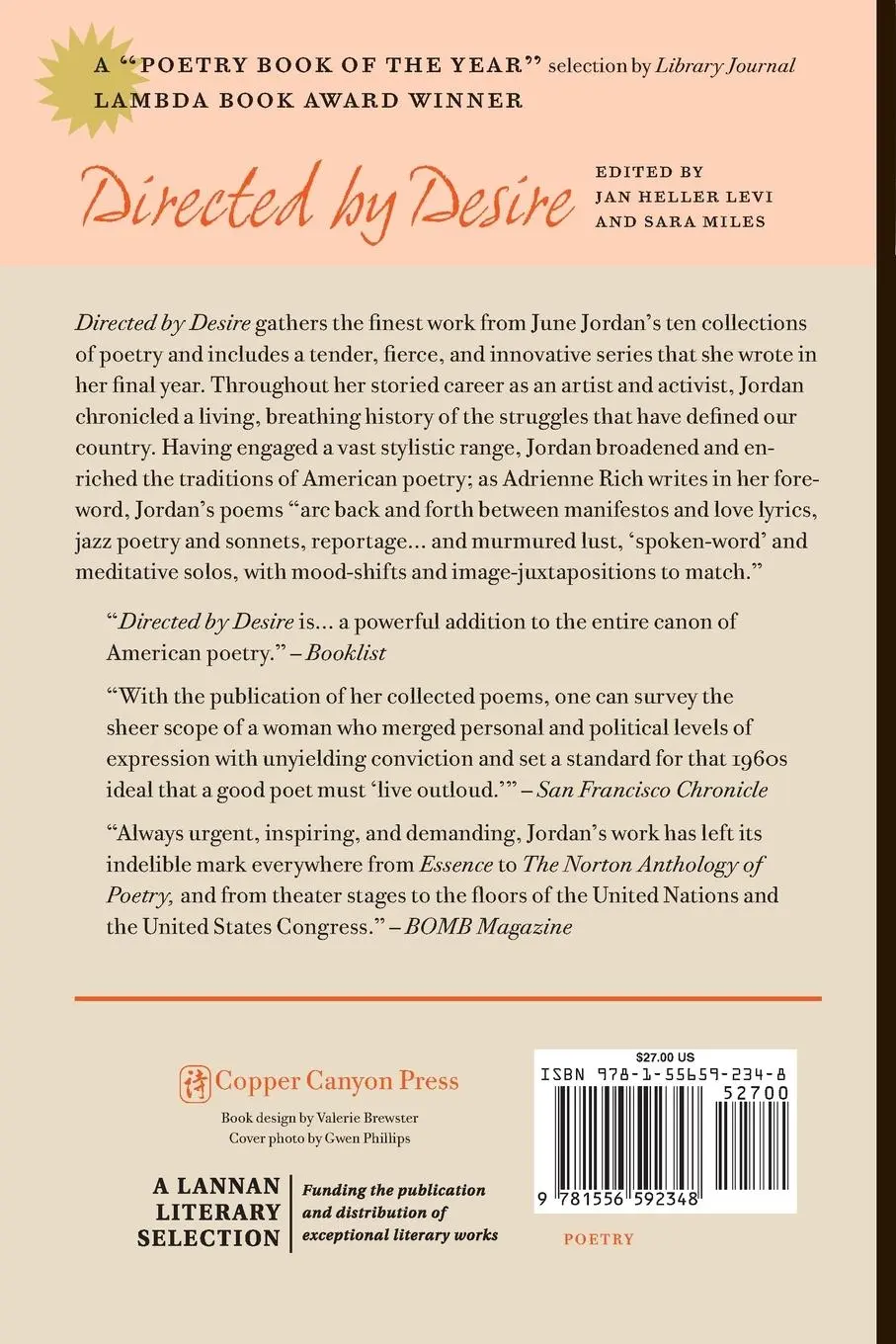 Rückseite: 9781556592348 | Directed by Desire | The Collected Poems of June Jordan | June Jordan