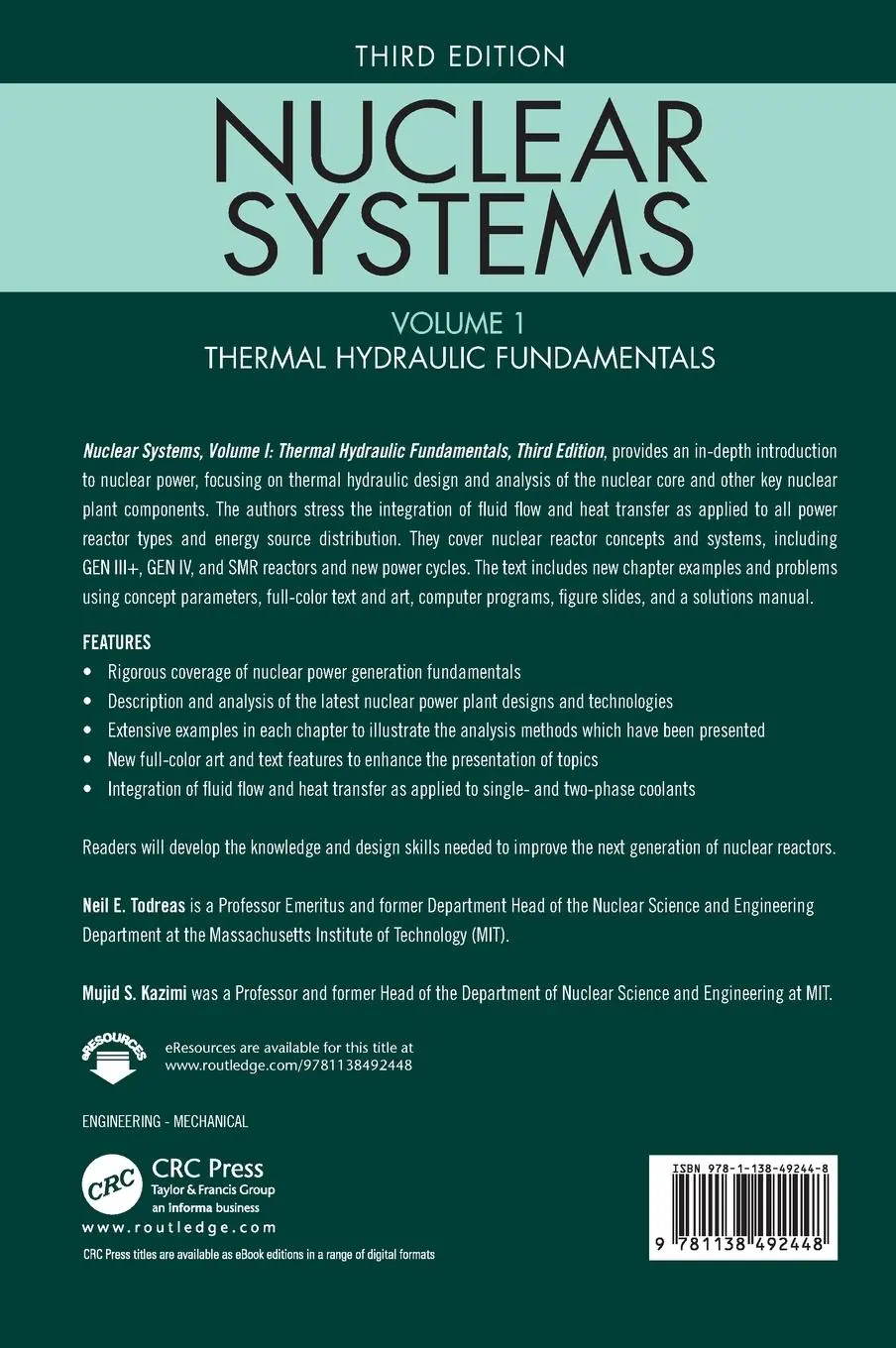 Rückseite: 9781138492448 | Nuclear Systems Volume I | Neil E. Todreas (u. a.) | Buch | Englisch