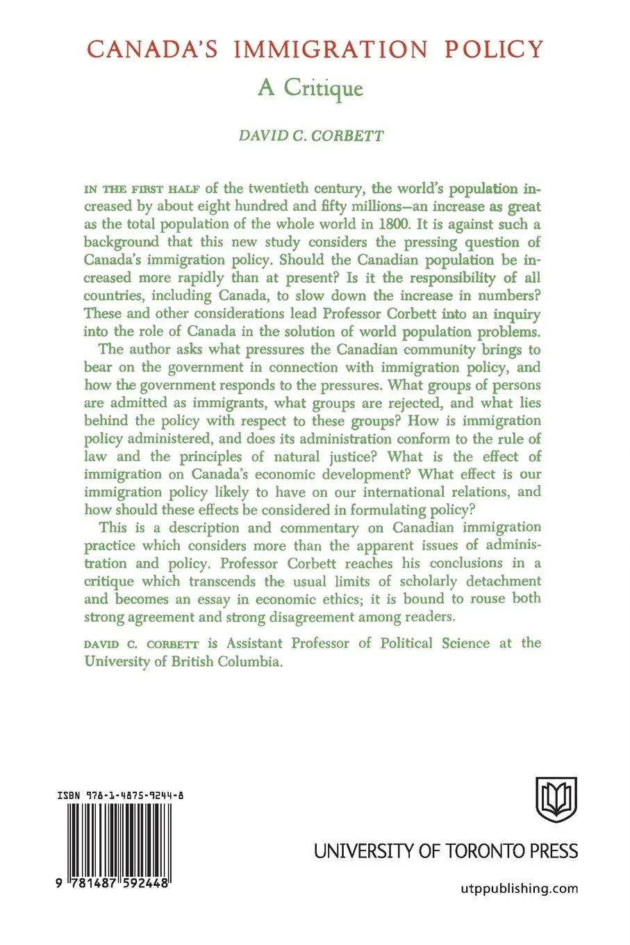 Rückseite: 9781487592448 | Land of Choice | The Hungarians in Canada | John Kosa | Taschenbuch
