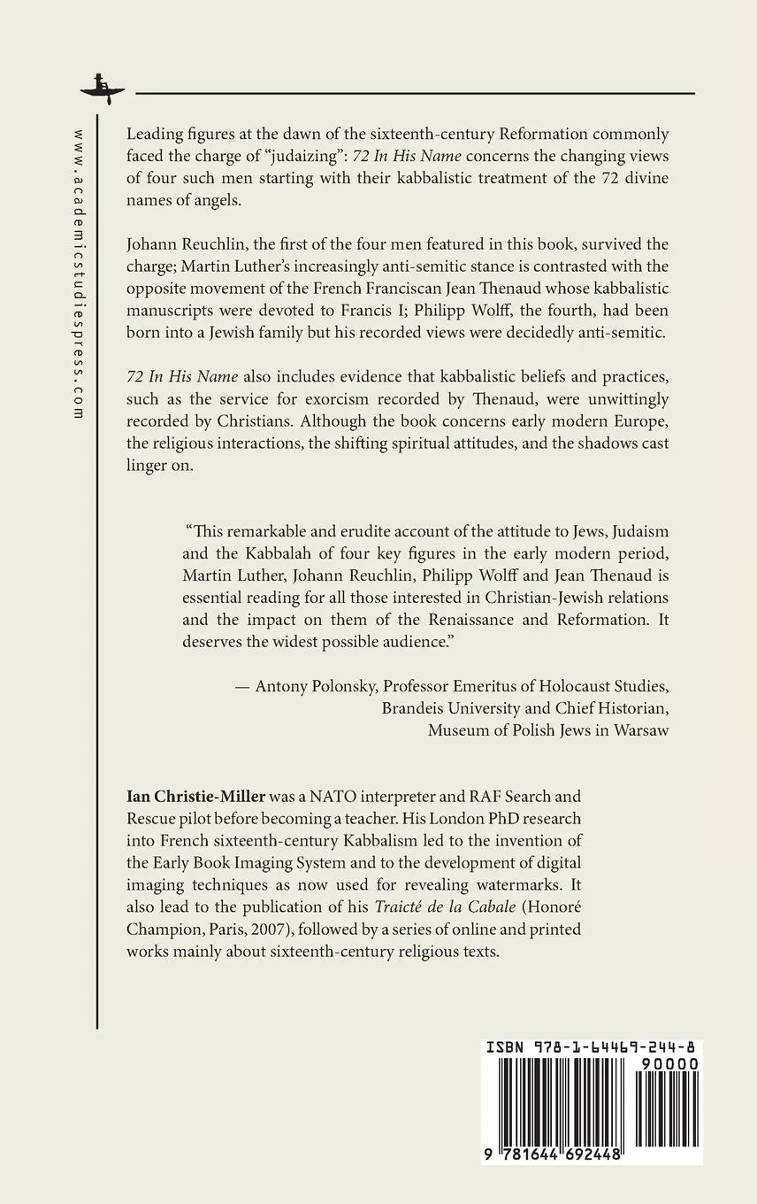 Rückseite: 9781644692448 | 72 in His Name | Ian Christie-Miller | Buch | Gebunden | Englisch