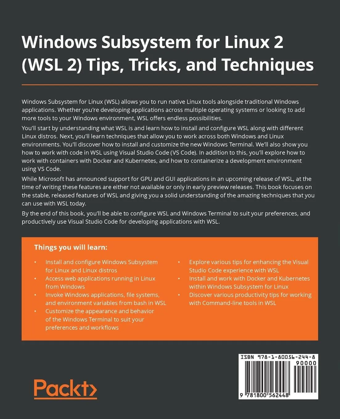 Rückseite: 9781800562448 | Windows Subsystem for Linux 2 (WSL 2) Tips, Tricks, and Techniques