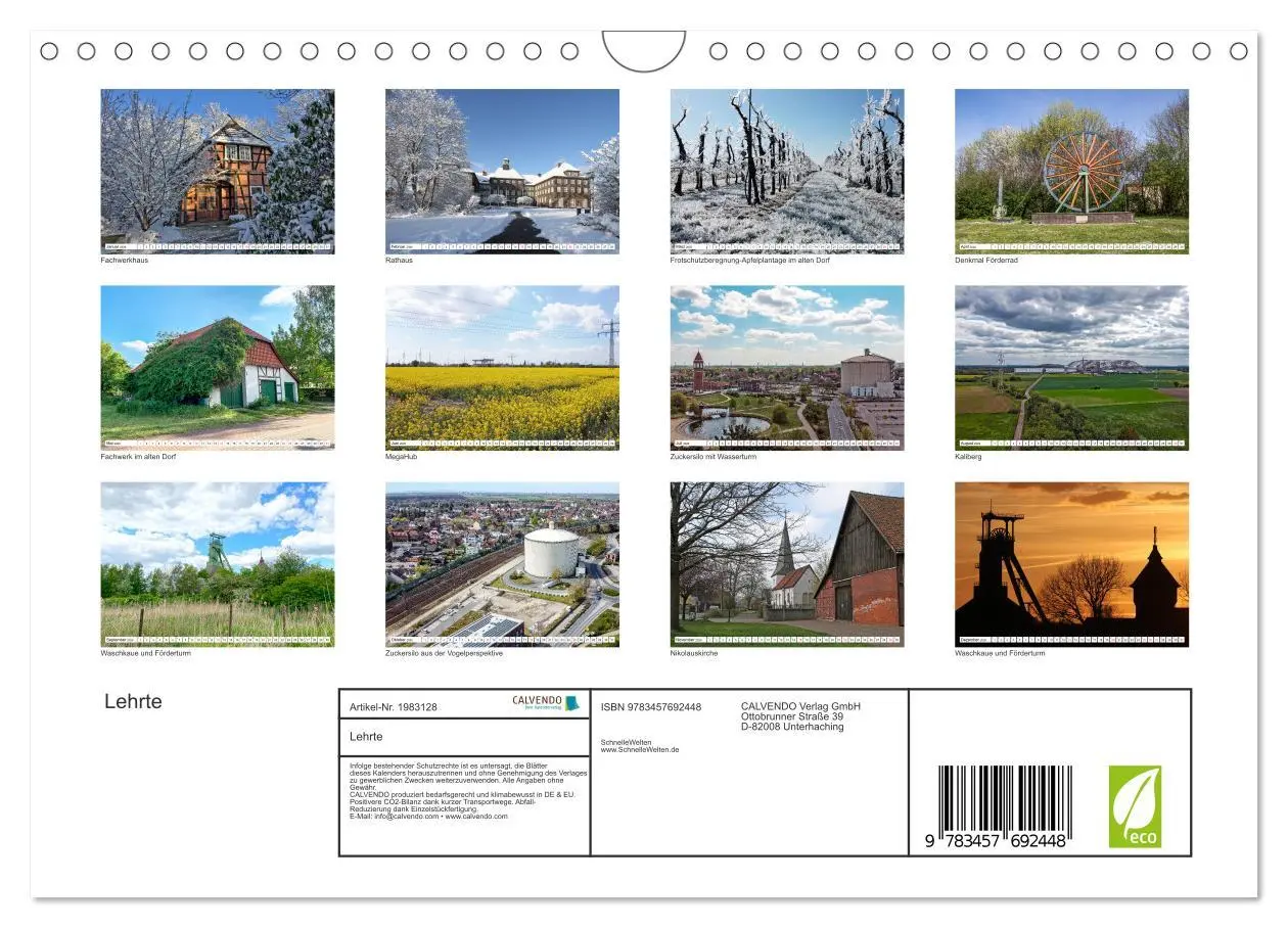 Bild: 9783457692448 | Lehrte (Wandkalender 2026 DIN A4 quer), CALVENDO Monatskalender | 2026