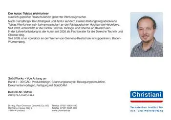 Rückseite: 9783958632448 | SolidWorks - von Anfang an | Tobias Weinfurtner | Taschenbuch | 150 S.