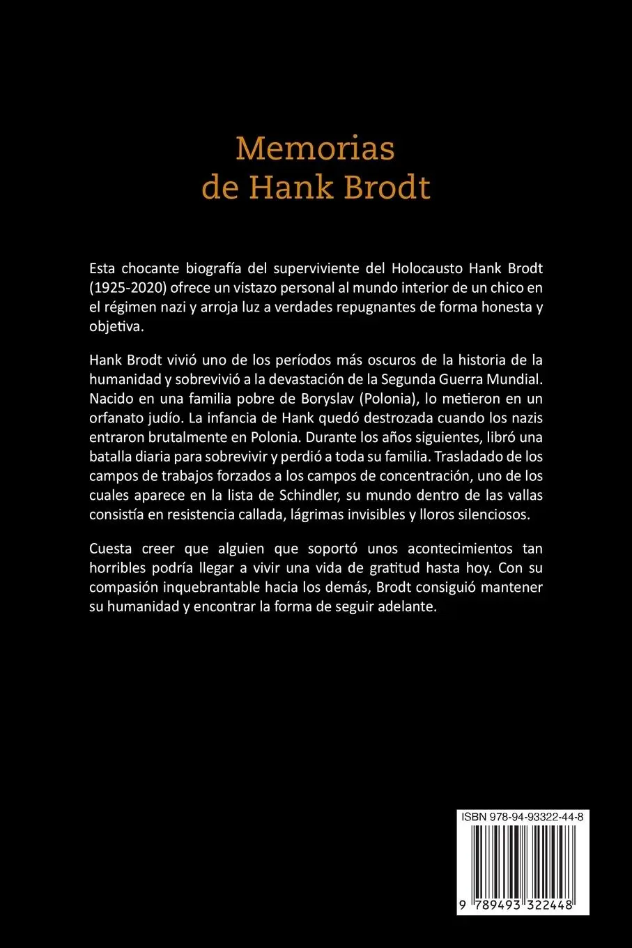 Rückseite: 9789493322448 | Memorias de Hank Brodt | Una Vela y una Promesa | Deborah Donnelly