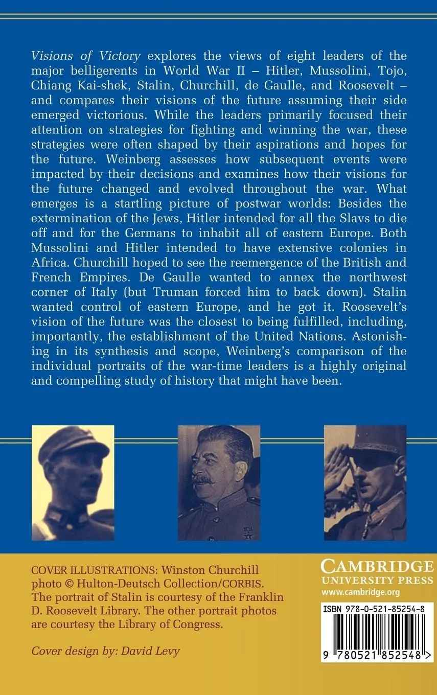 Rückseite: 9780521852548 | Visions of Victory | The Hopes of Eight World War II Leaders | Buch