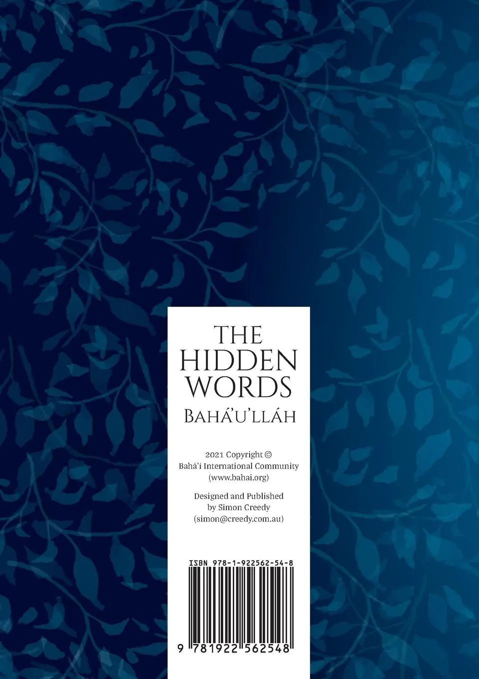 Rückseite: 9781922562548 | The Hidden Words - Baha'u'llah (Illustrated Bahai Prayer Book) | Buch