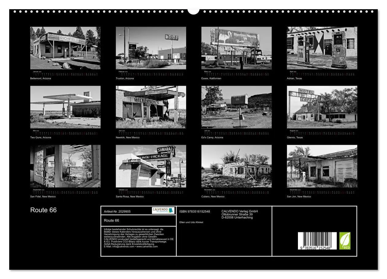 Bild: 9783516152548 | Route 66 (hochwertiger Premium Wandkalender 2026 DIN A2 quer),...
