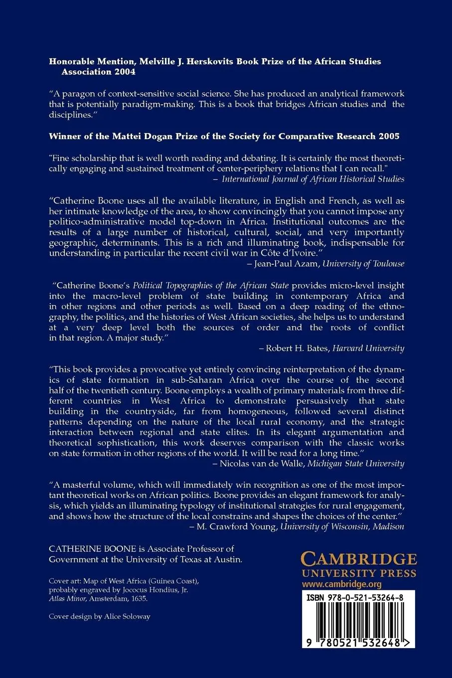 Rückseite: 9780521532648 | Political Topographies of the African State | Catherine Boone | Buch