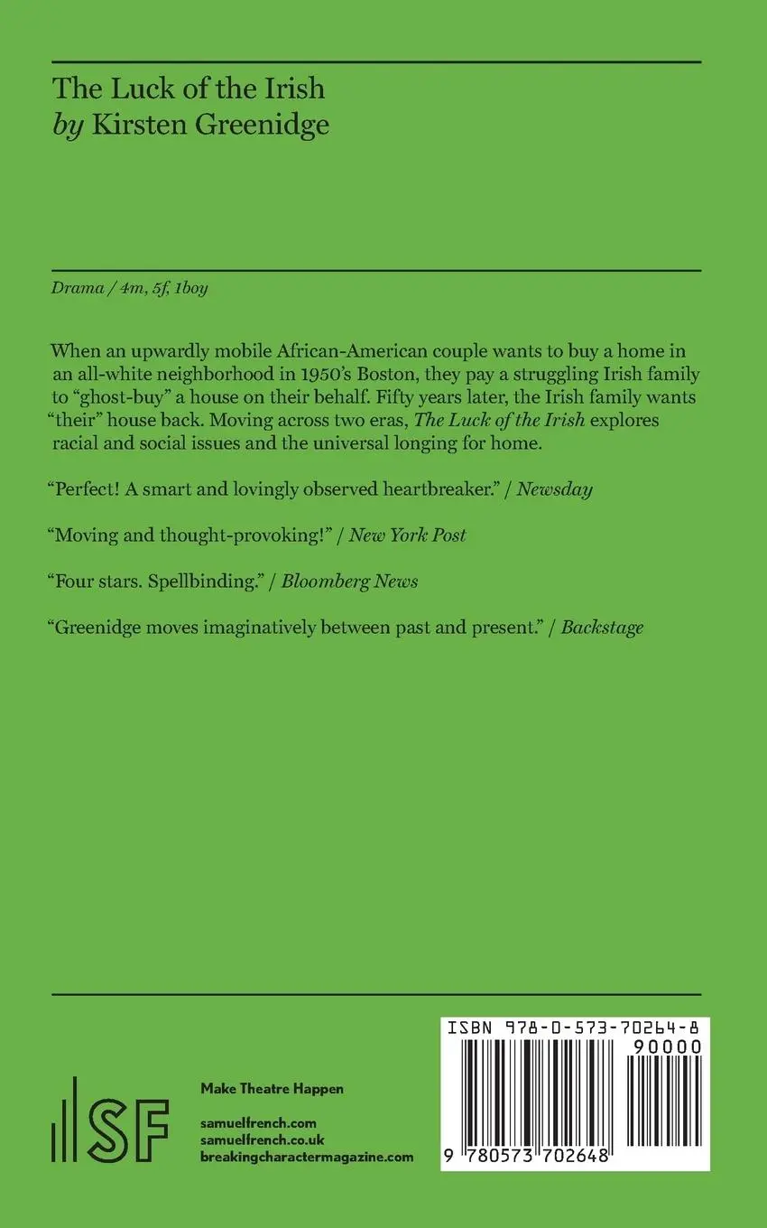 Rückseite: 9780573702648 | The Luck of the Irish | Kirsten Greenidge | Taschenbuch | Englisch