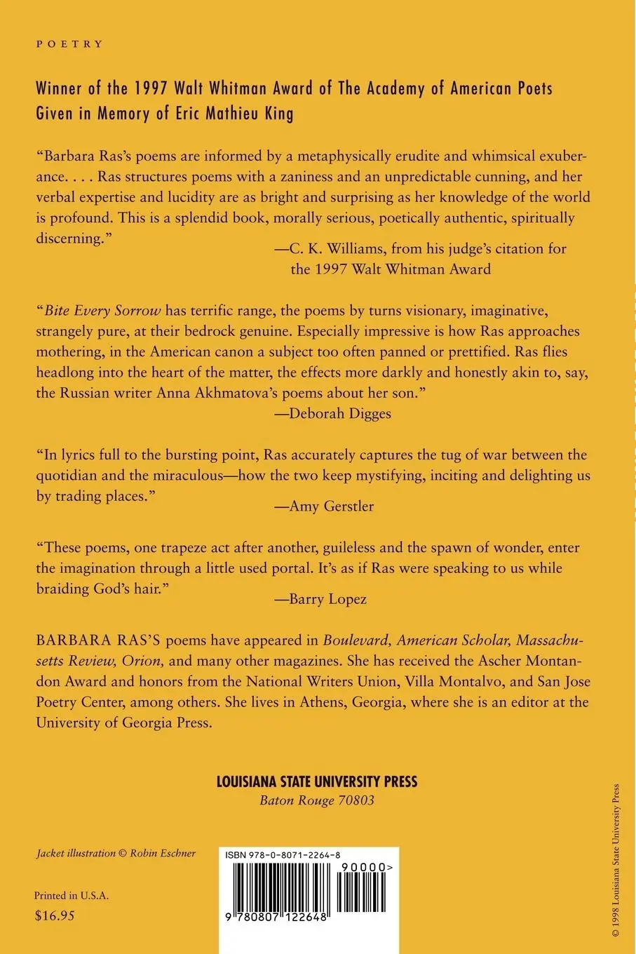 Rückseite: 9780807122648 | Bite Every Sorrow | Barbara Ras | Taschenbuch | Englisch | 1998