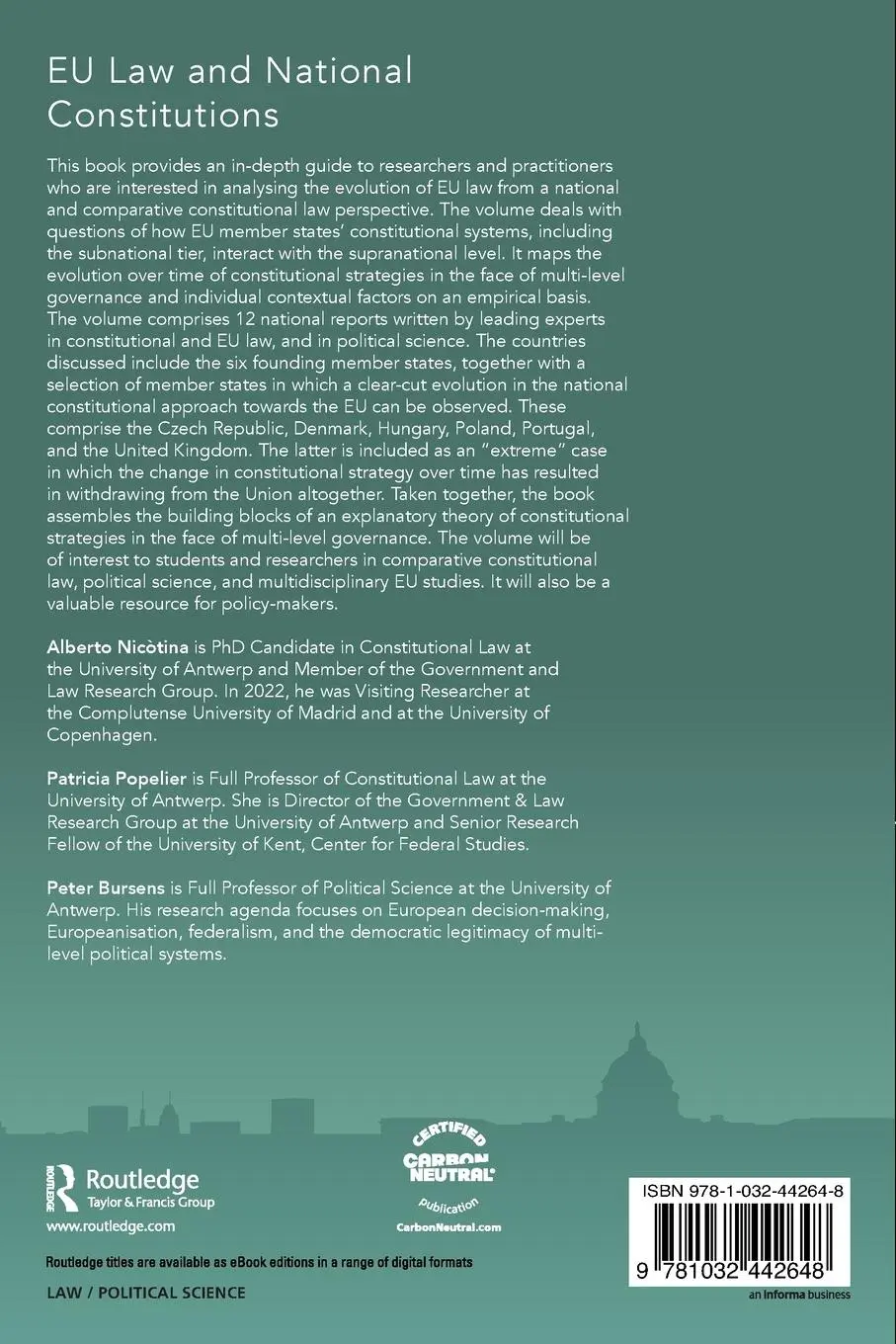 Rückseite: 9781032442648 | EU Law and National Constitutions | Alberto Nicotina (u. a.) | Buch