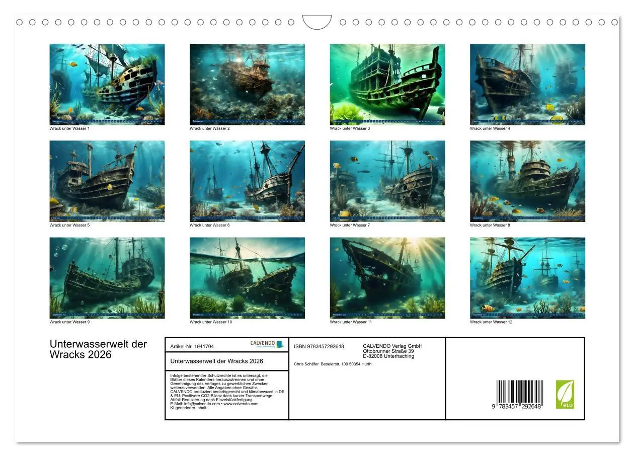 Bild: 9783457292648 | Unterwasserwelt der Wracks 2026 (Wandkalender 2026 DIN A3 quer),...