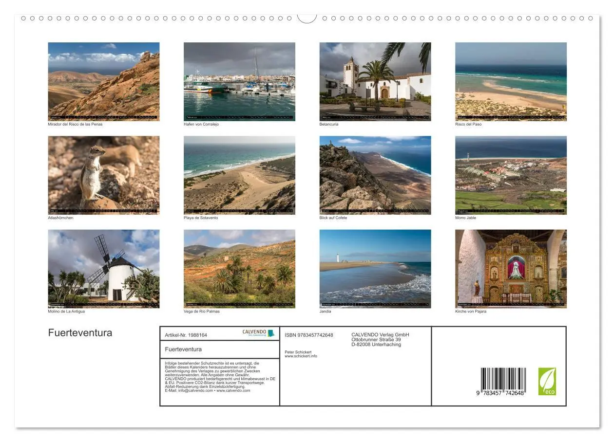 Bild: 9783457742648 | Fuerteventura (hochwertiger Premium Wandkalender 2026 DIN A2 quer),...
