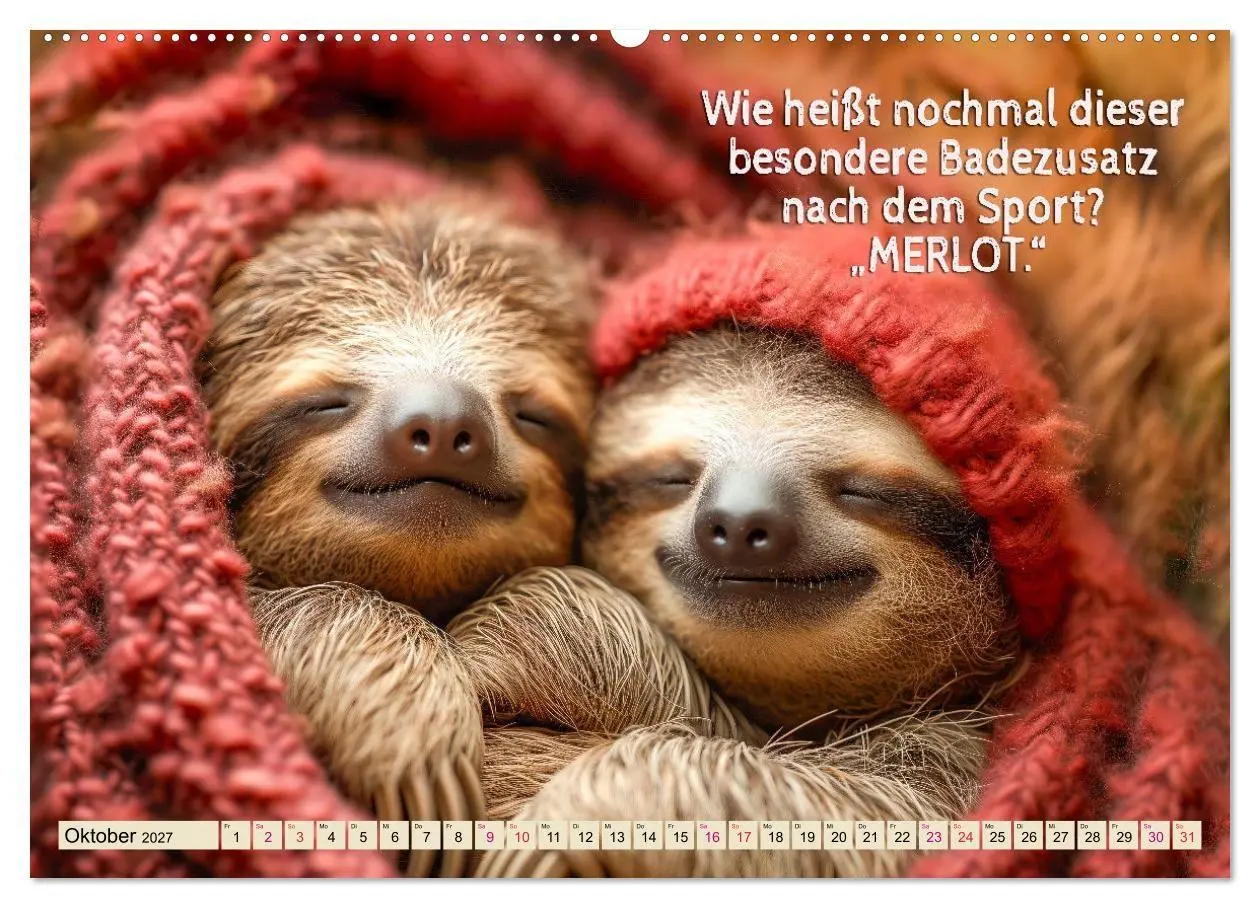 Bild: 9783569232648 | Faultier - Albtraum Sport (Wandkalender 2027 DIN A2 quer), CALVENDO...