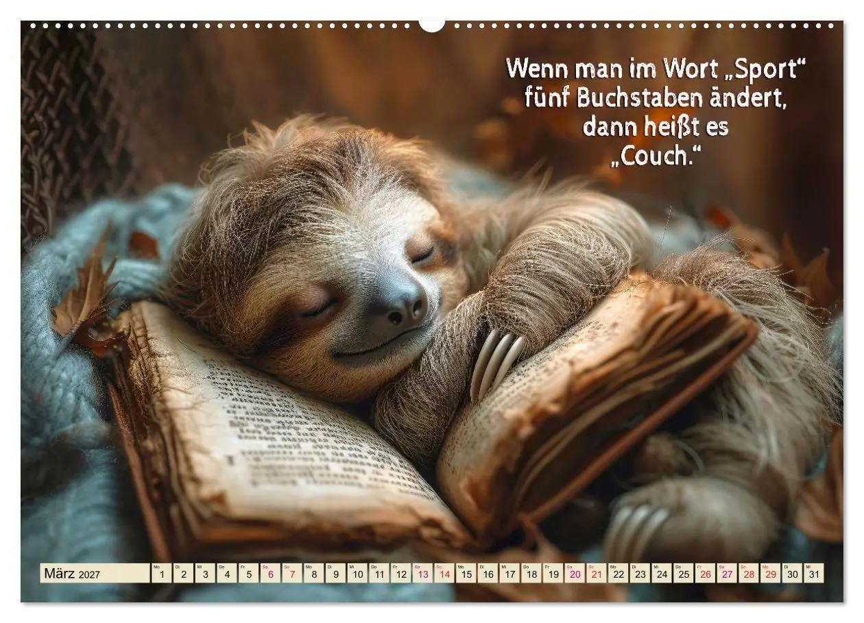 Bild: 9783569232648 | Faultier - Albtraum Sport (Wandkalender 2027 DIN A2 quer), CALVENDO...