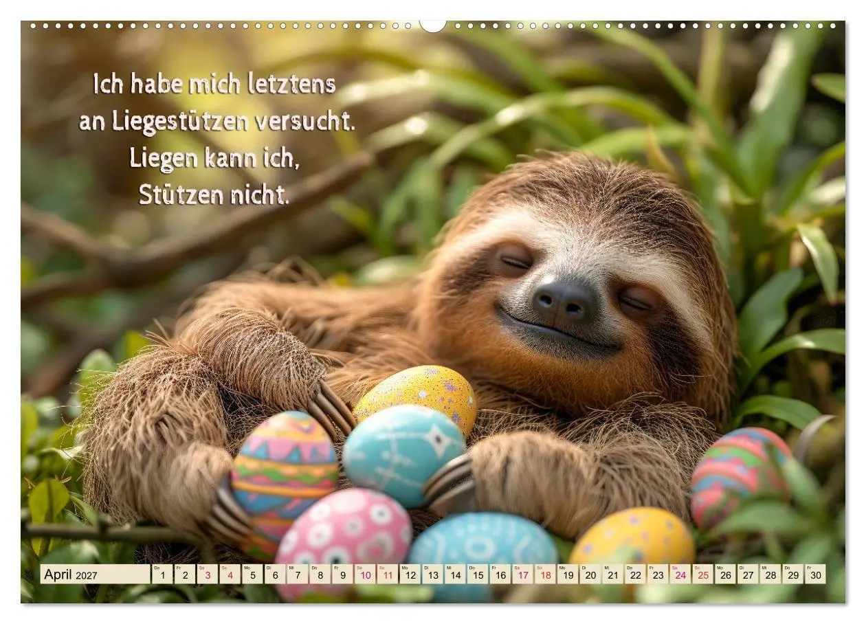 Bild: 9783569232648 | Faultier - Albtraum Sport (Wandkalender 2027 DIN A2 quer), CALVENDO...