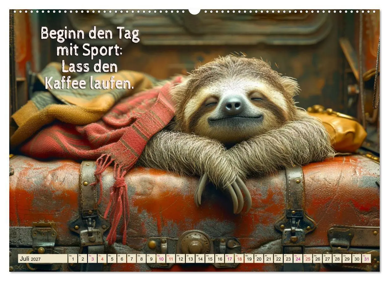Bild: 9783569232648 | Faultier - Albtraum Sport (Wandkalender 2027 DIN A2 quer), CALVENDO...
