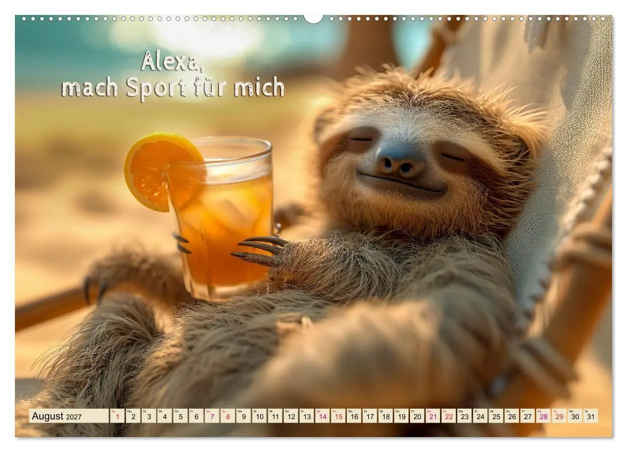 Bild: 9783569232648 | Faultier - Albtraum Sport (Wandkalender 2027 DIN A2 quer), CALVENDO...