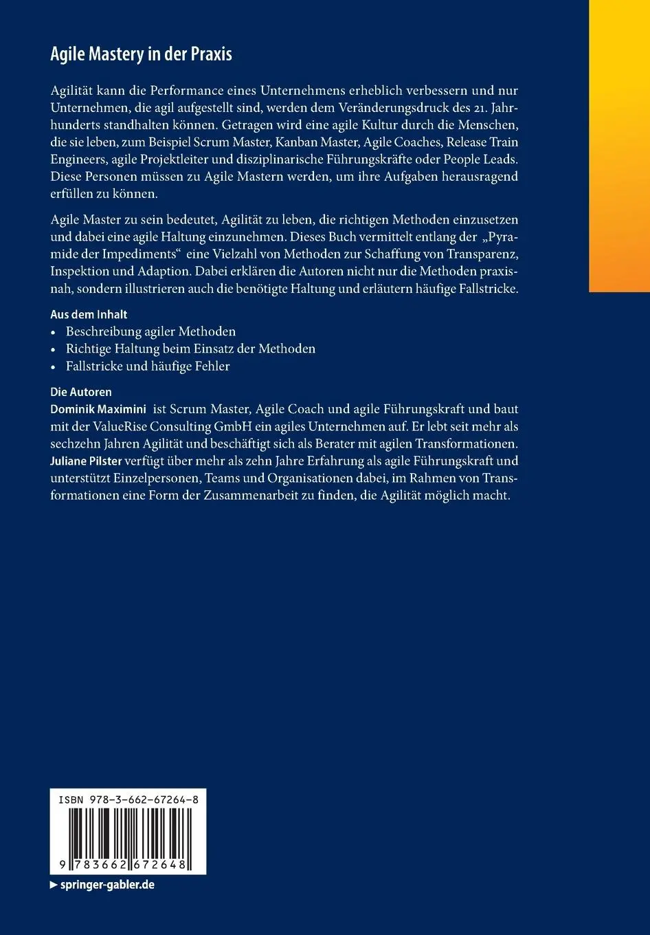 Rückseite: 9783662672648 | Agile Mastery in der Praxis | Juliane Pilster (u. a.) | Taschenbuch