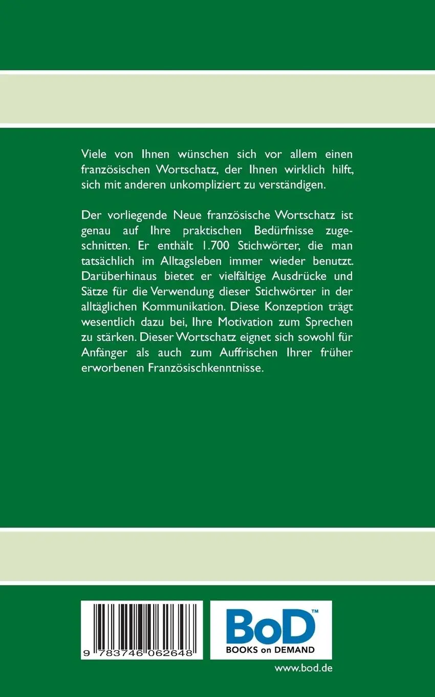 Rückseite: 9783746062648 | Grundwortschatz Französisch | Die 2.000 wichtigsten Wörter | Buch