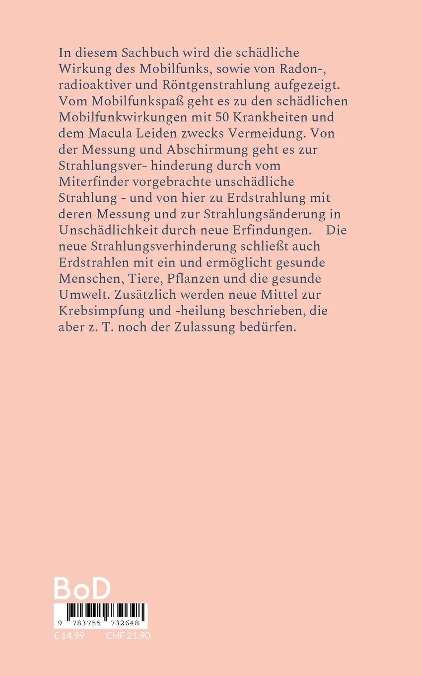 Rückseite: 9783755732648 | Abwehr schädlicher Strahlen und Krebs | Roman Reinke | Taschenbuch