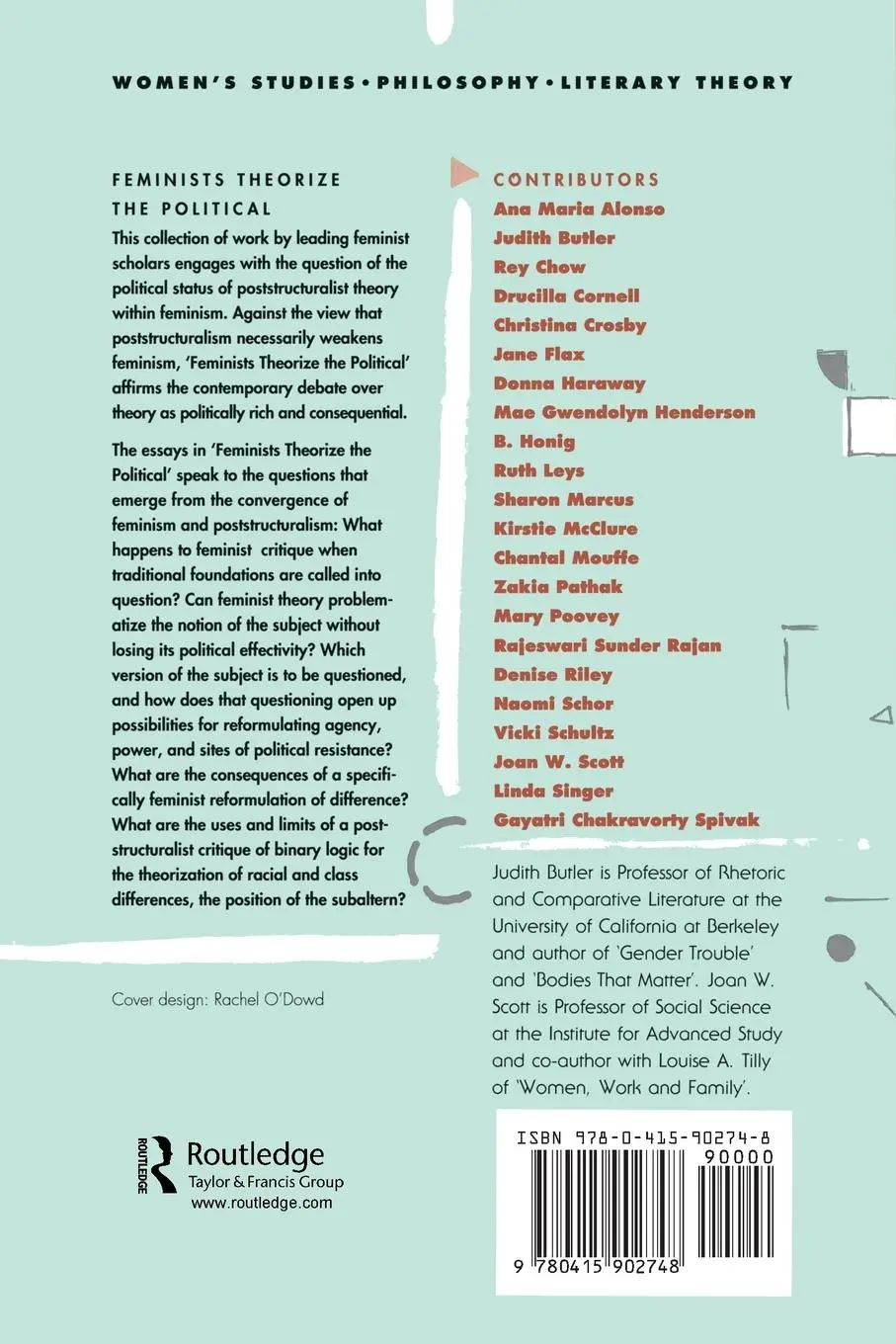 Rückseite: 9780415902748 | Feminists Theorize the Political | Judith Butler (u. a.) | Taschenbuch