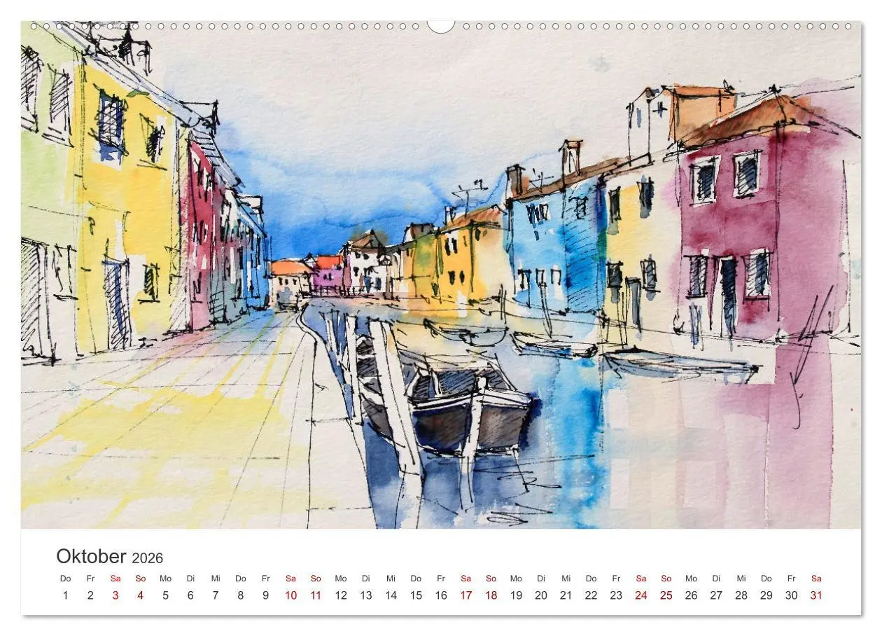 Bild: 9783457662748 | Italienische Reiseskizzen (Wandkalender 2026 DIN A2 quer), CALVENDO...