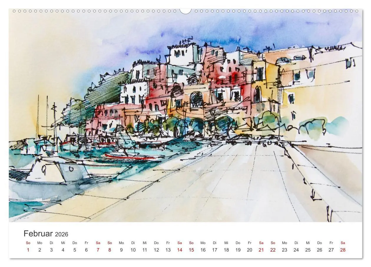 Bild: 9783457662748 | Italienische Reiseskizzen (Wandkalender 2026 DIN A2 quer), CALVENDO...