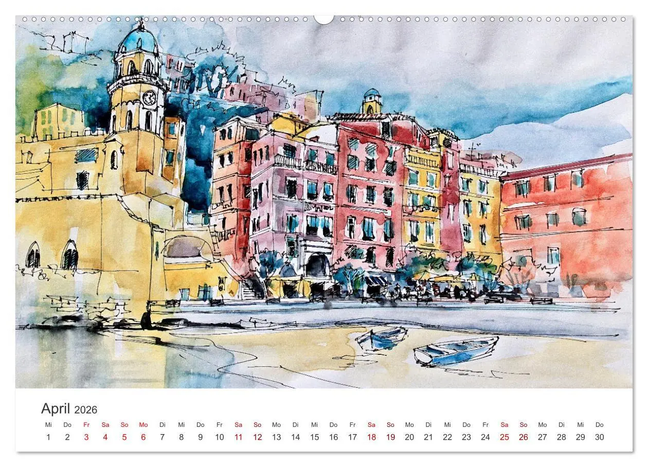Bild: 9783457662748 | Italienische Reiseskizzen (Wandkalender 2026 DIN A2 quer), CALVENDO...