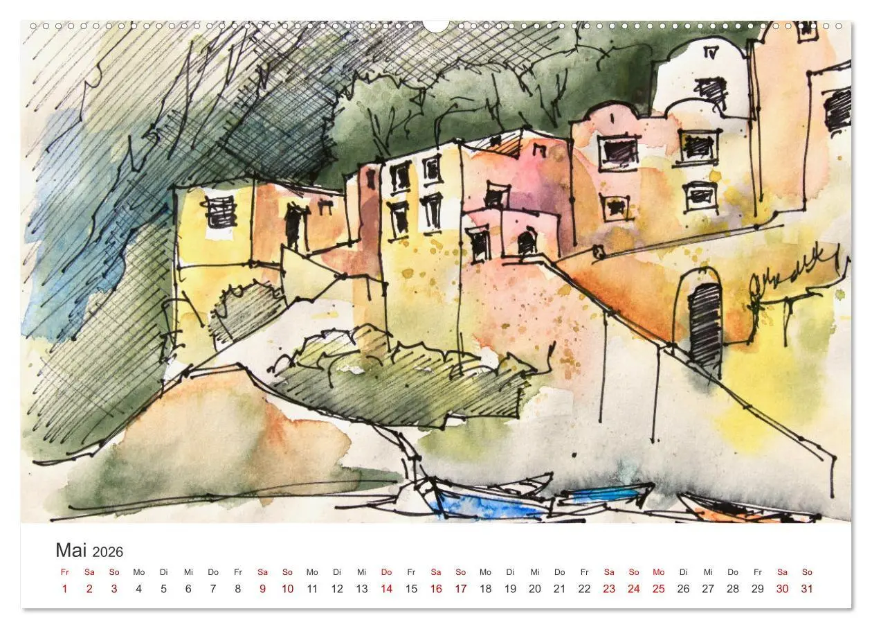 Bild: 9783457662748 | Italienische Reiseskizzen (Wandkalender 2026 DIN A2 quer), CALVENDO...