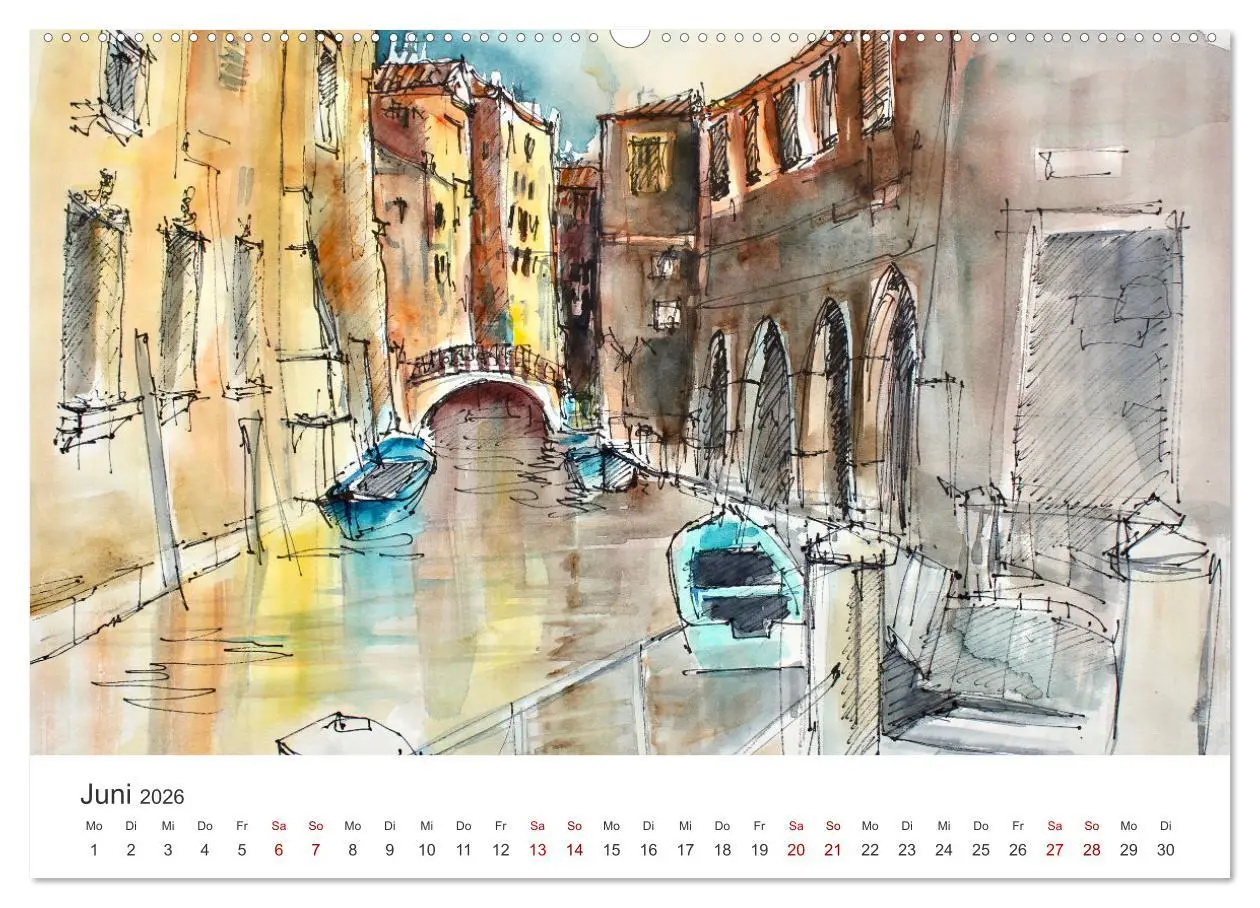 Bild: 9783457662748 | Italienische Reiseskizzen (Wandkalender 2026 DIN A2 quer), CALVENDO...