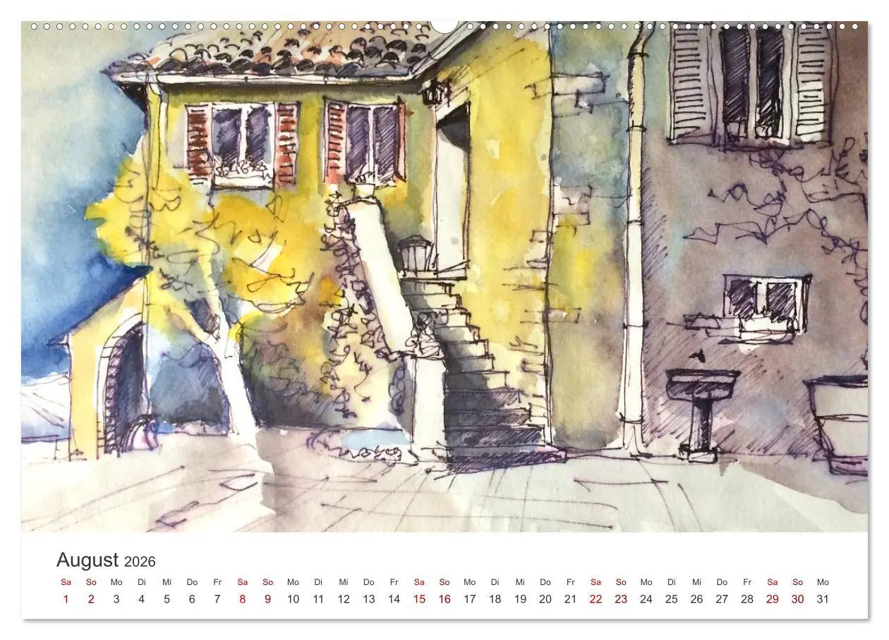Bild: 9783457662748 | Italienische Reiseskizzen (Wandkalender 2026 DIN A2 quer), CALVENDO...