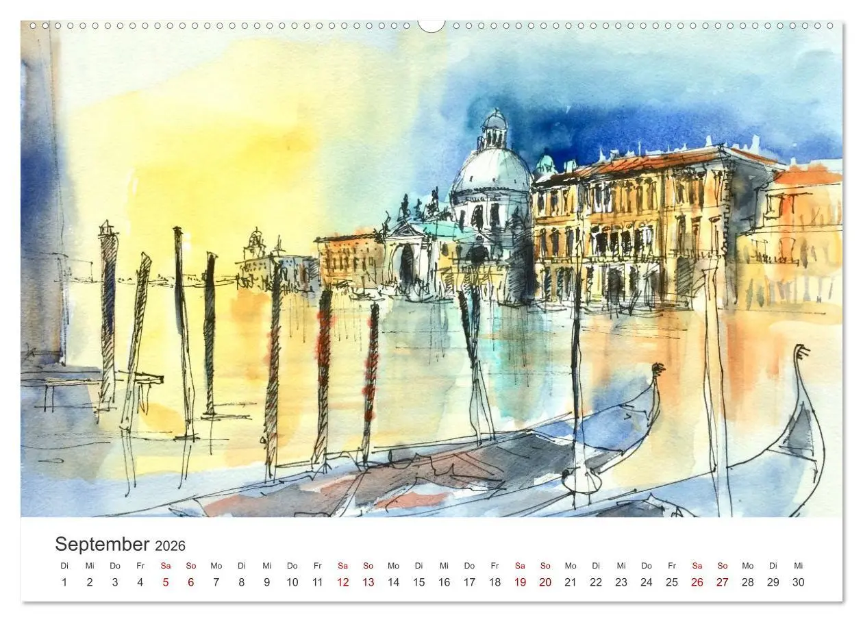 Bild: 9783457662748 | Italienische Reiseskizzen (Wandkalender 2026 DIN A2 quer), CALVENDO...