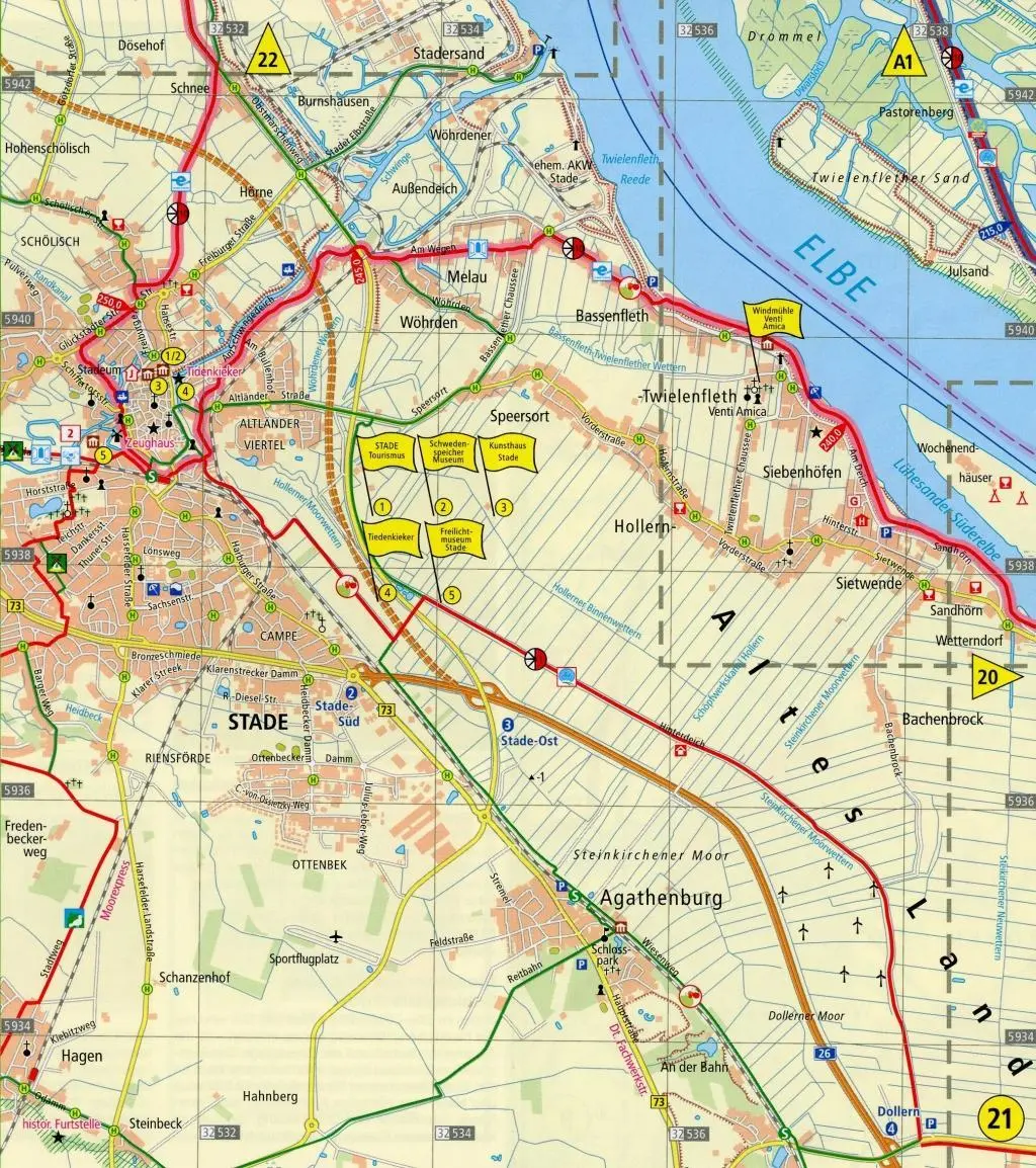 Bild: 9783899202748 | Radwanderkarte Elberadweg 03. Wittenberge - Cuxhaven/Brunsbüttel 1...