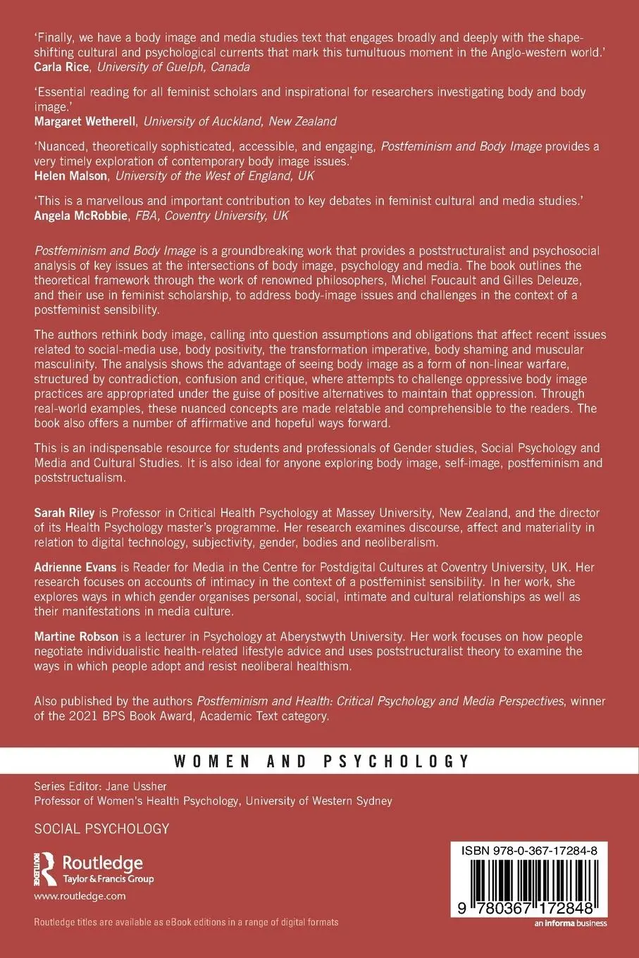 Rückseite: 9780367172848 | Postfeminism and Body Image | Sarah Riley (u. a.) | Taschenbuch | 2022