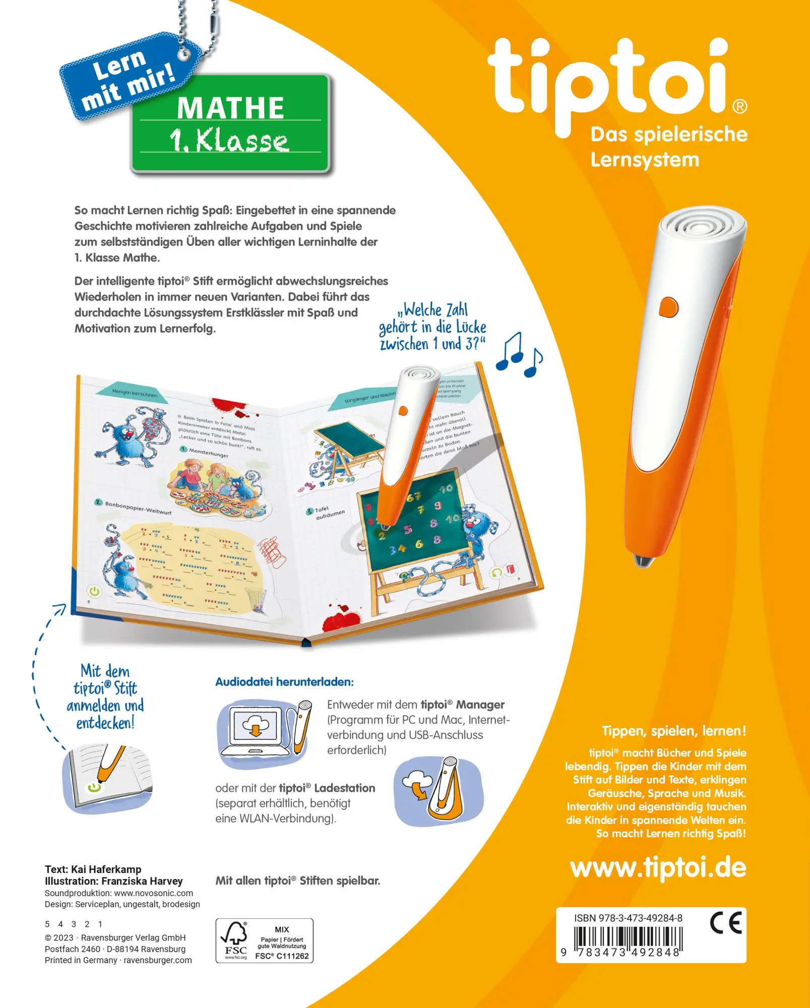 Rückseite: 9783473492848 | tiptoi® Lern mit mir! Mathe 1. Klasse | Kai Haferkamp | Buch | 40 S.