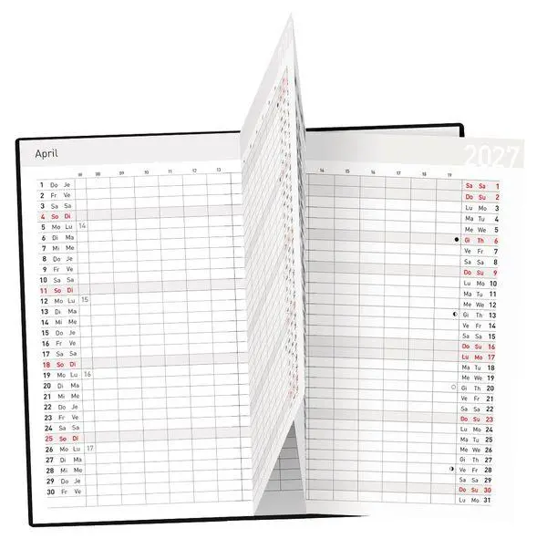 Bild: 9783819302848 | Taschenkalender Saturn Leporello PVC schwarz 2027 | Korsch Verlag