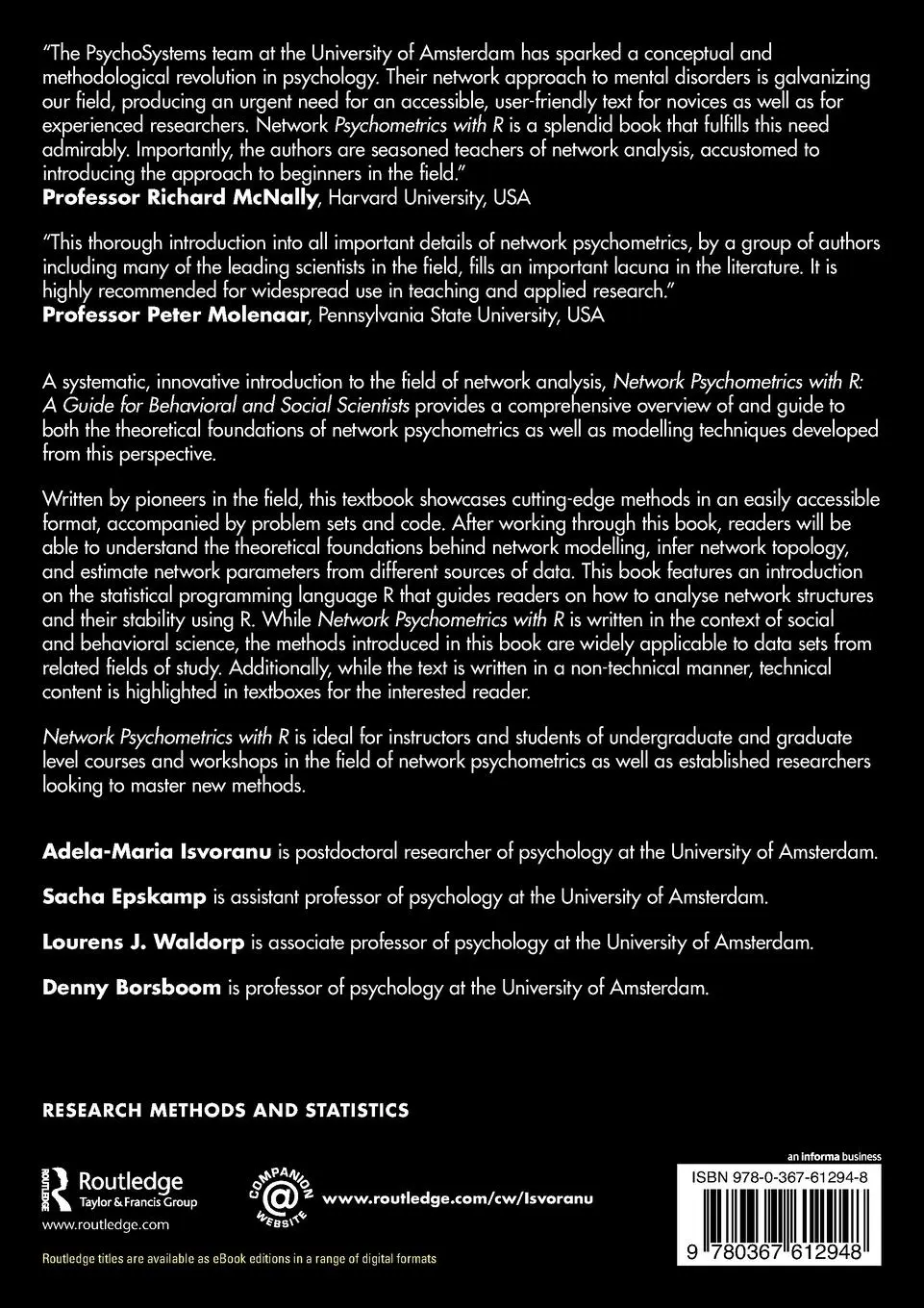Rückseite: 9780367612948 | Network Psychometrics with R | Adela-Maria Isvoranu (u. a.) | Buch