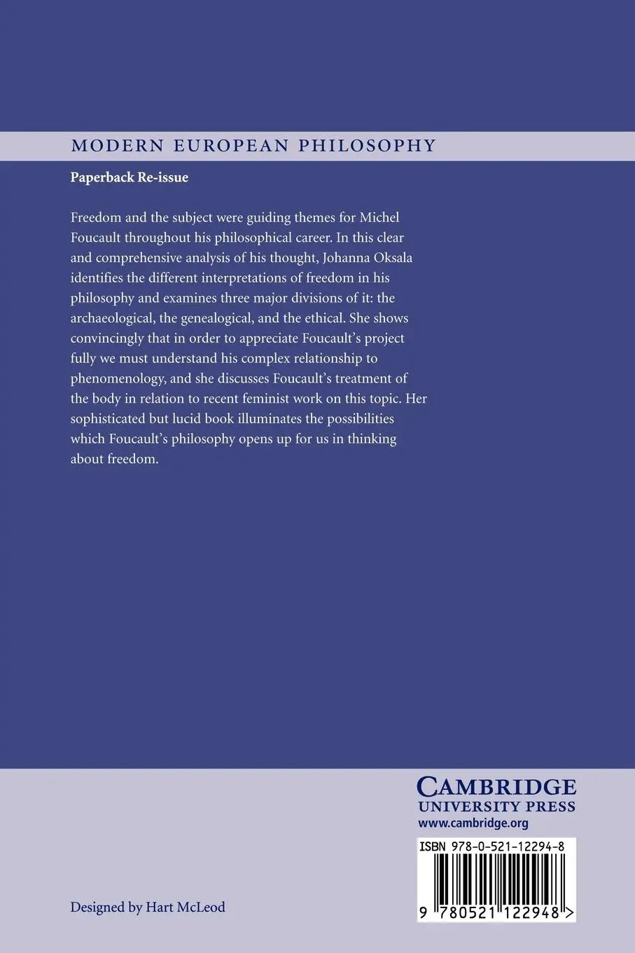 Rückseite: 9780521122948 | Foucault on Freedom | Johanna Oksala (u. a.) | Taschenbuch | Englisch
