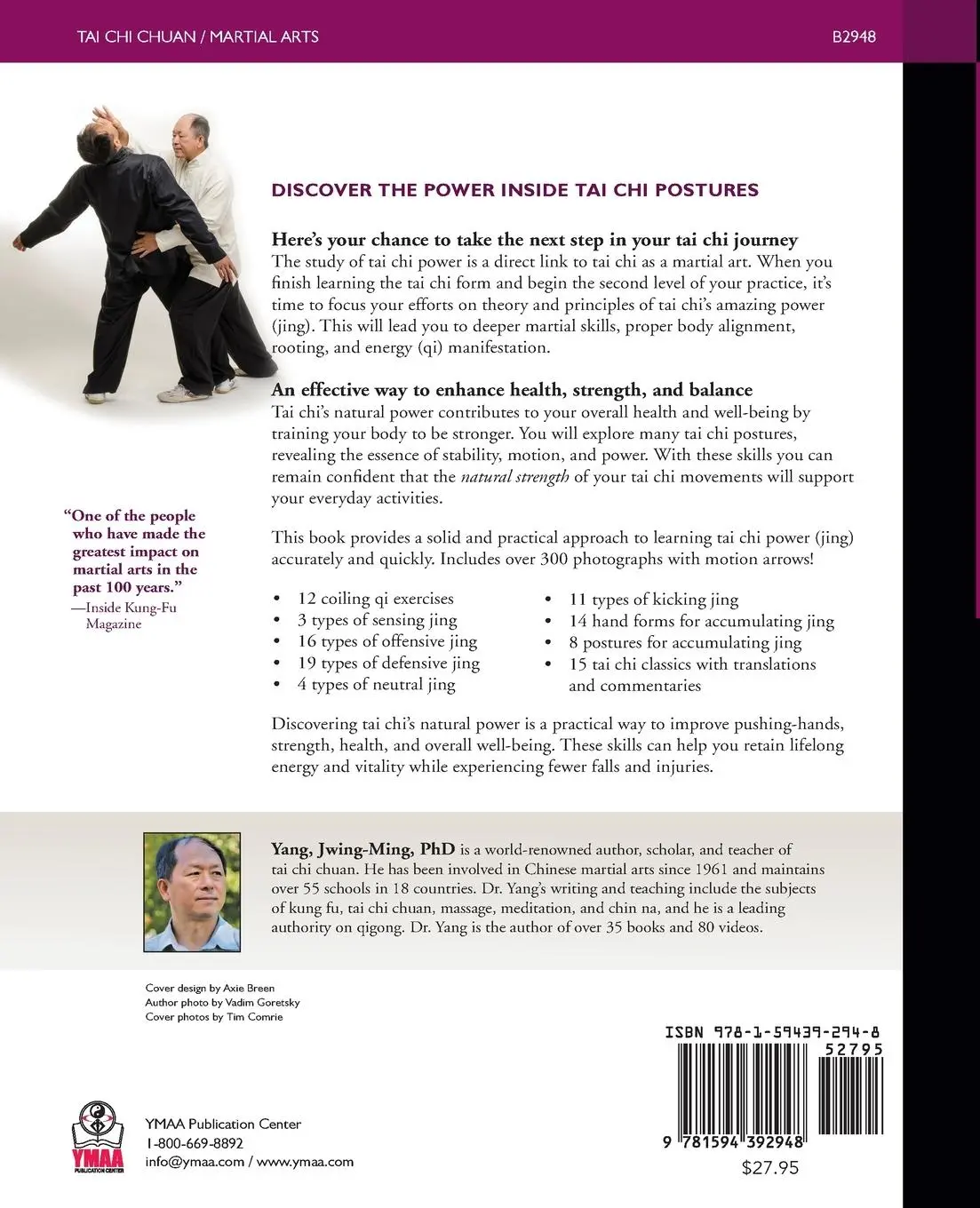 Rückseite: 9781594392948 | Tai CHI Chuan Martial Power | Advanced Yang Style | Jwing-Ming Yang