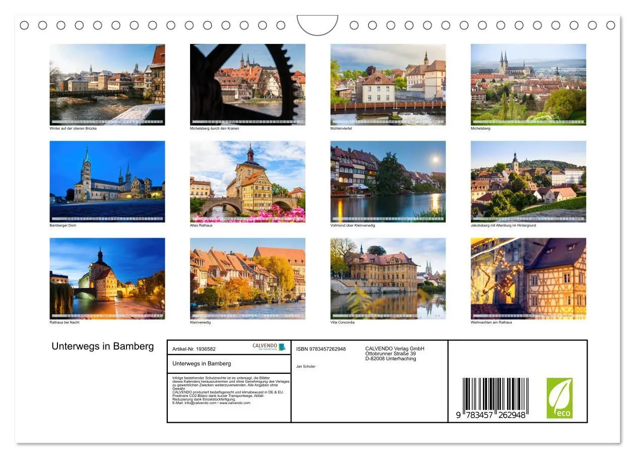 Bild: 9783457262948 | Unterwegs in Bamberg (Wandkalender 2026 DIN A4 quer), CALVENDO...