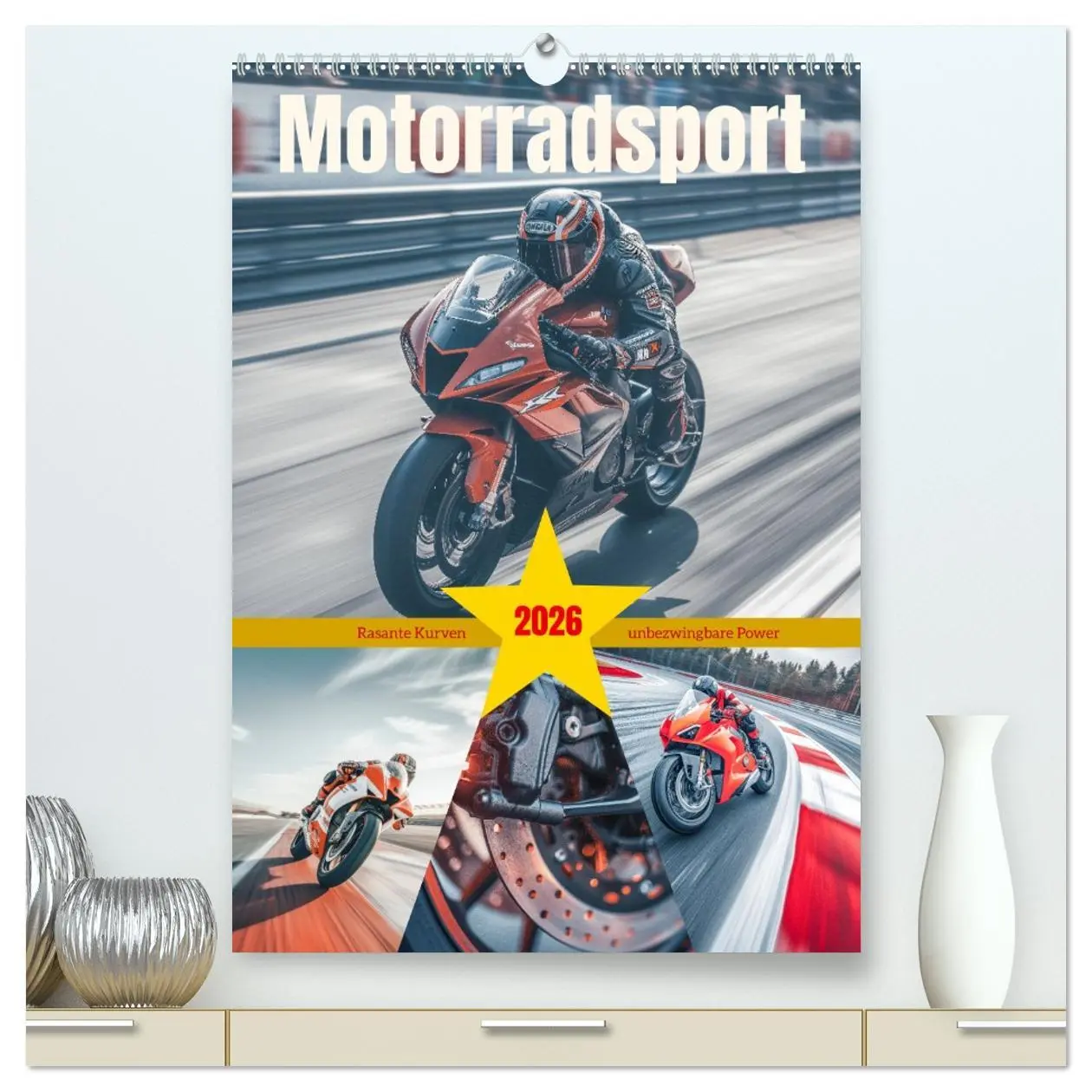 Cover: 9783516282948 | Motorradsport (hochwertiger Premium Wandkalender 2026 DIN A2 hoch),...
