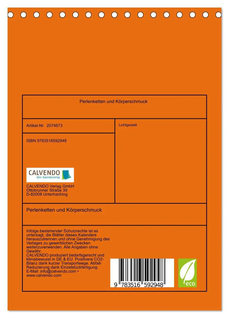 Bild: 9783516592948 | Perlenketten und Körperschmuck (Tischkalender 2026 DIN A5 hoch),...