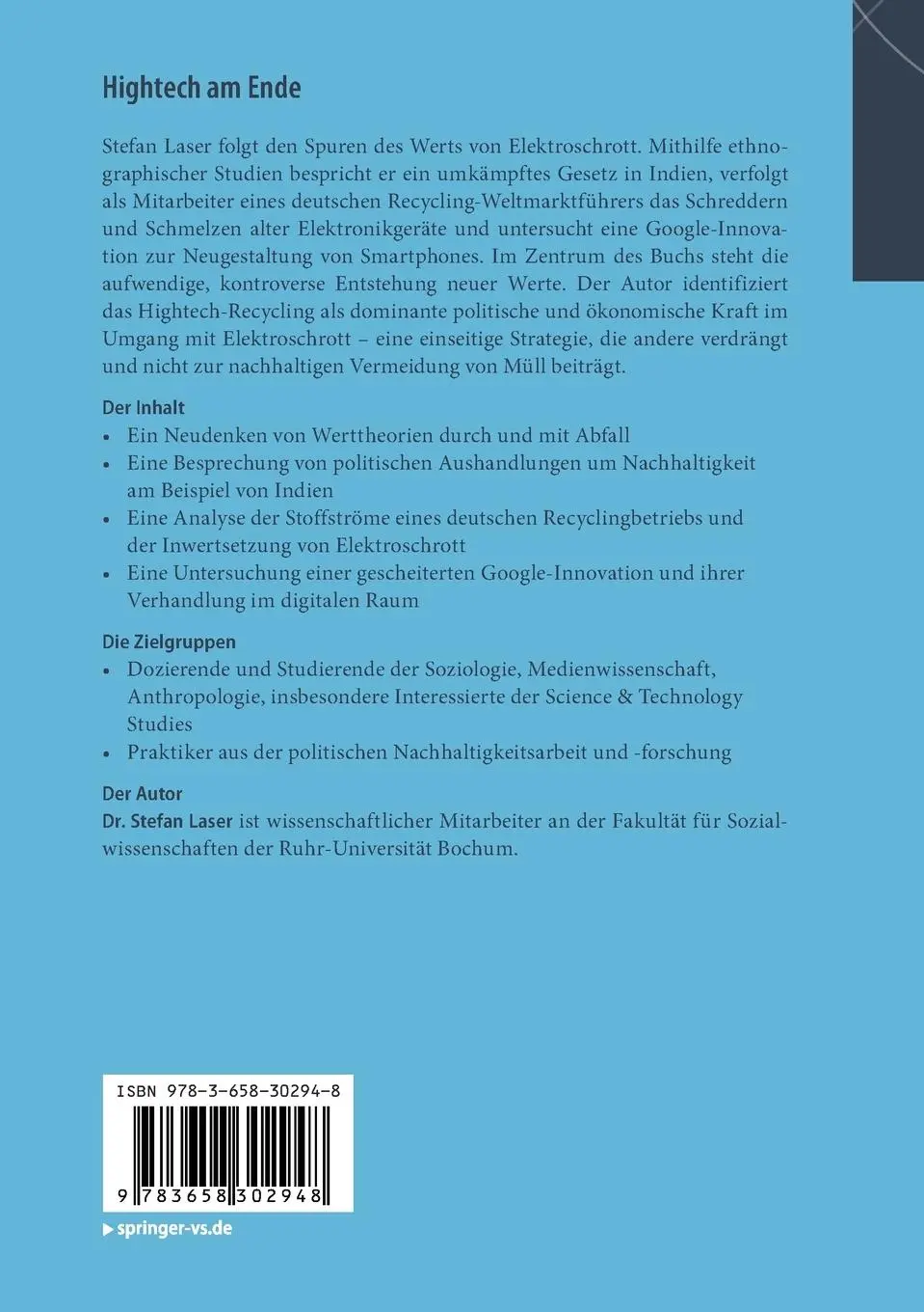 Rückseite: 9783658302948 | Hightech am Ende | Stefan Laser | Taschenbuch | xiv | Deutsch | 2020