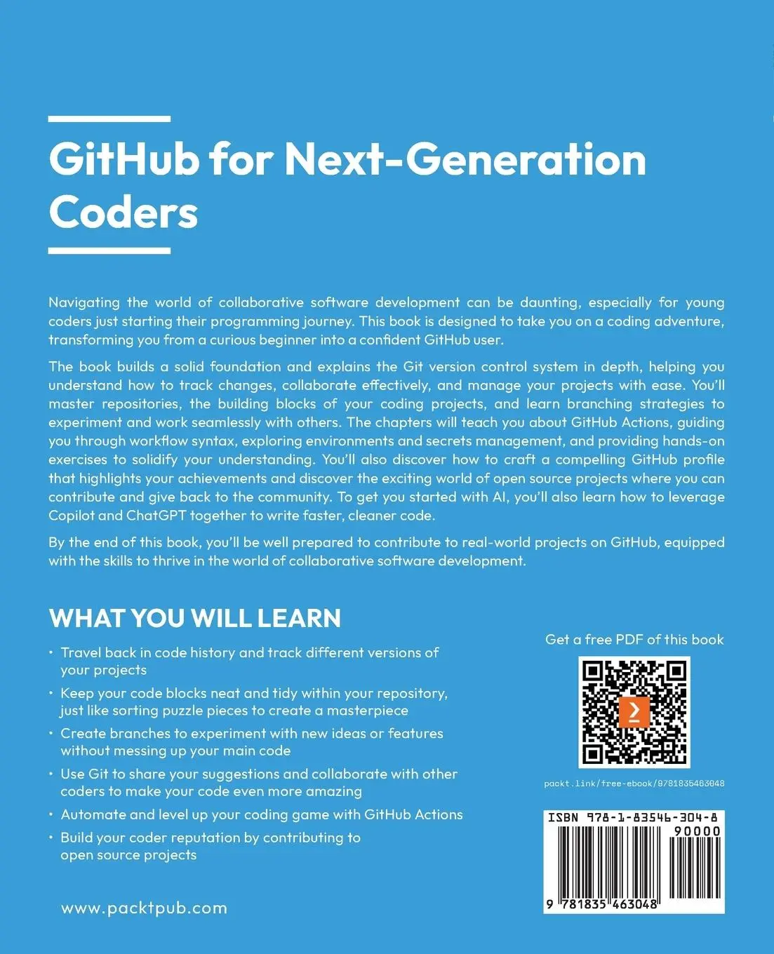 Rückseite: 9781835463048 | GitHub for Next-Generation Coders | Igor Iri¿ | Taschenbuch | Englisch