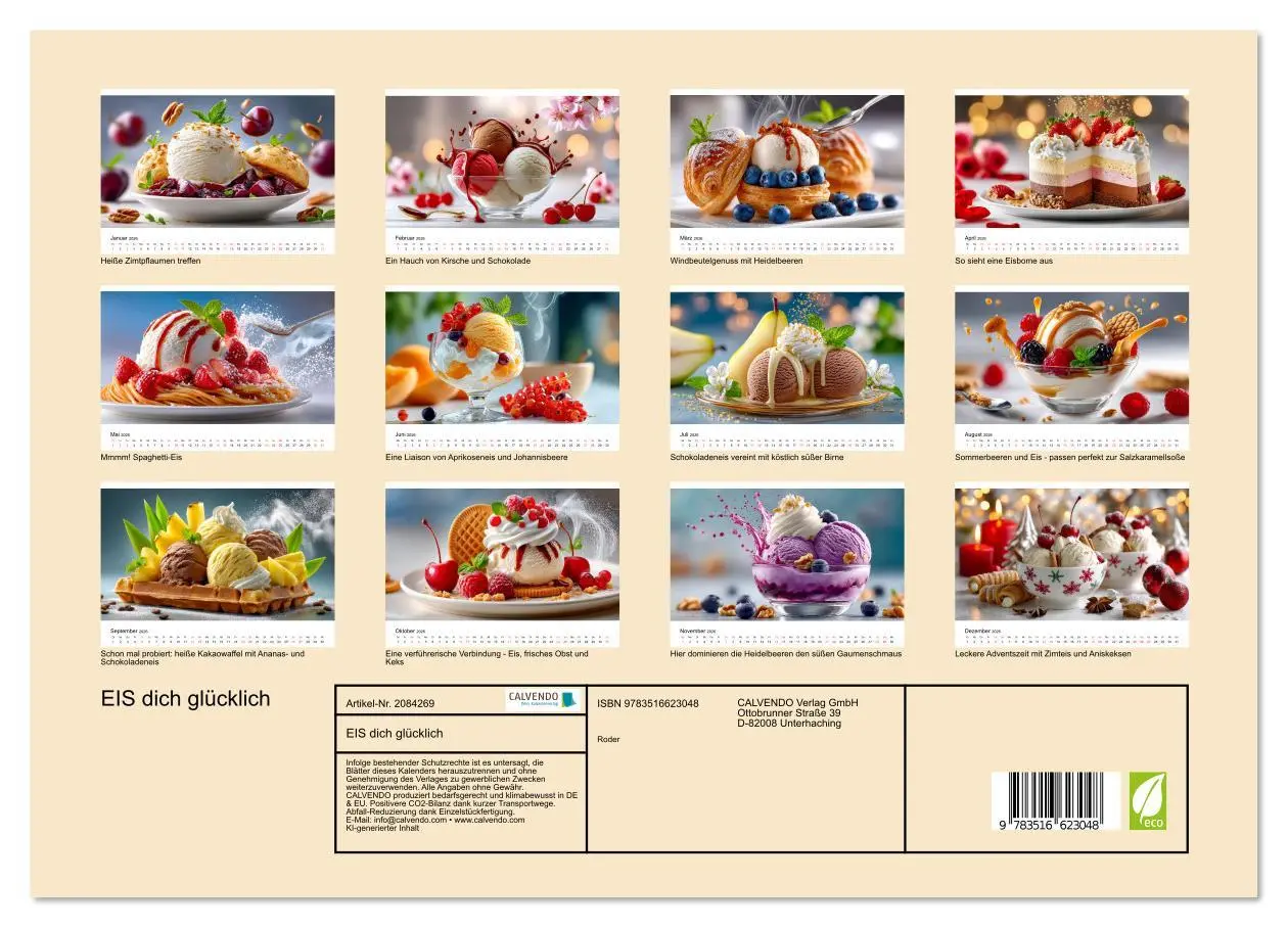 Bild: 9783516623048 | EIS dich glücklich (Wandkalender 2026 DIN A3 quer), CALVENDO...