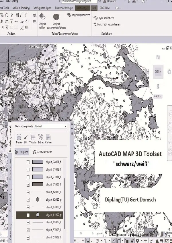 Cover: 9783758423048 | AutoCAD MAP 3D Toolset, "schwarz/weiß" (zur Information) | Gert Domsch